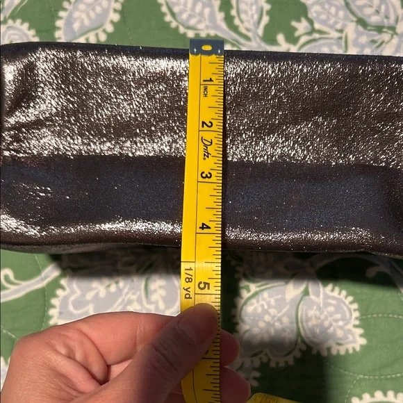 Coach Shimmering Metallic Gray Makeup Pouch - Picture 9 of 10